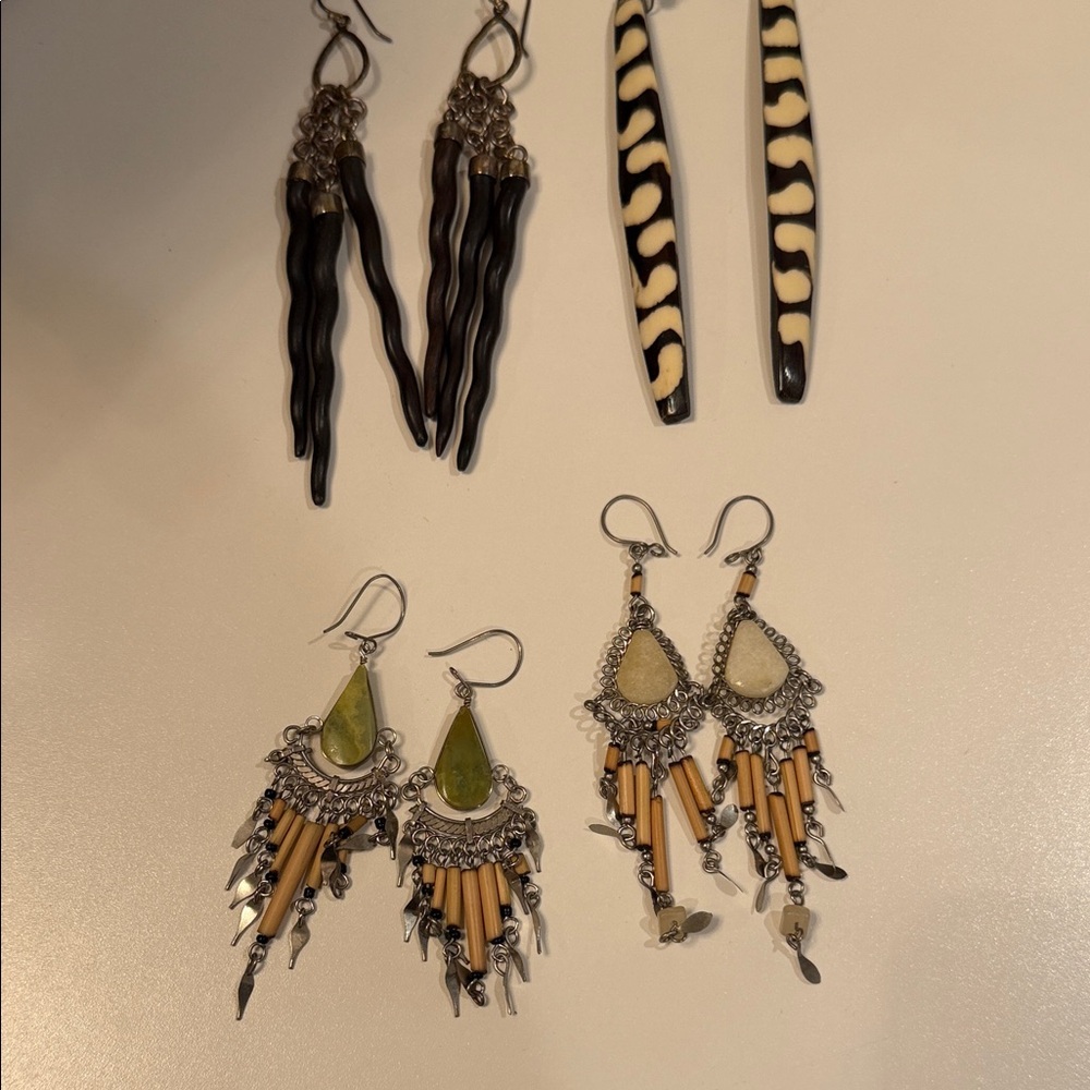 Aftican, Peruvian and Thai Dangle Earrings